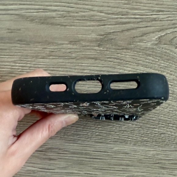 iPhone 14 Pro Case - Compostable Sustainable Black Wild Flowers Night Garden - Picture 6 of 8